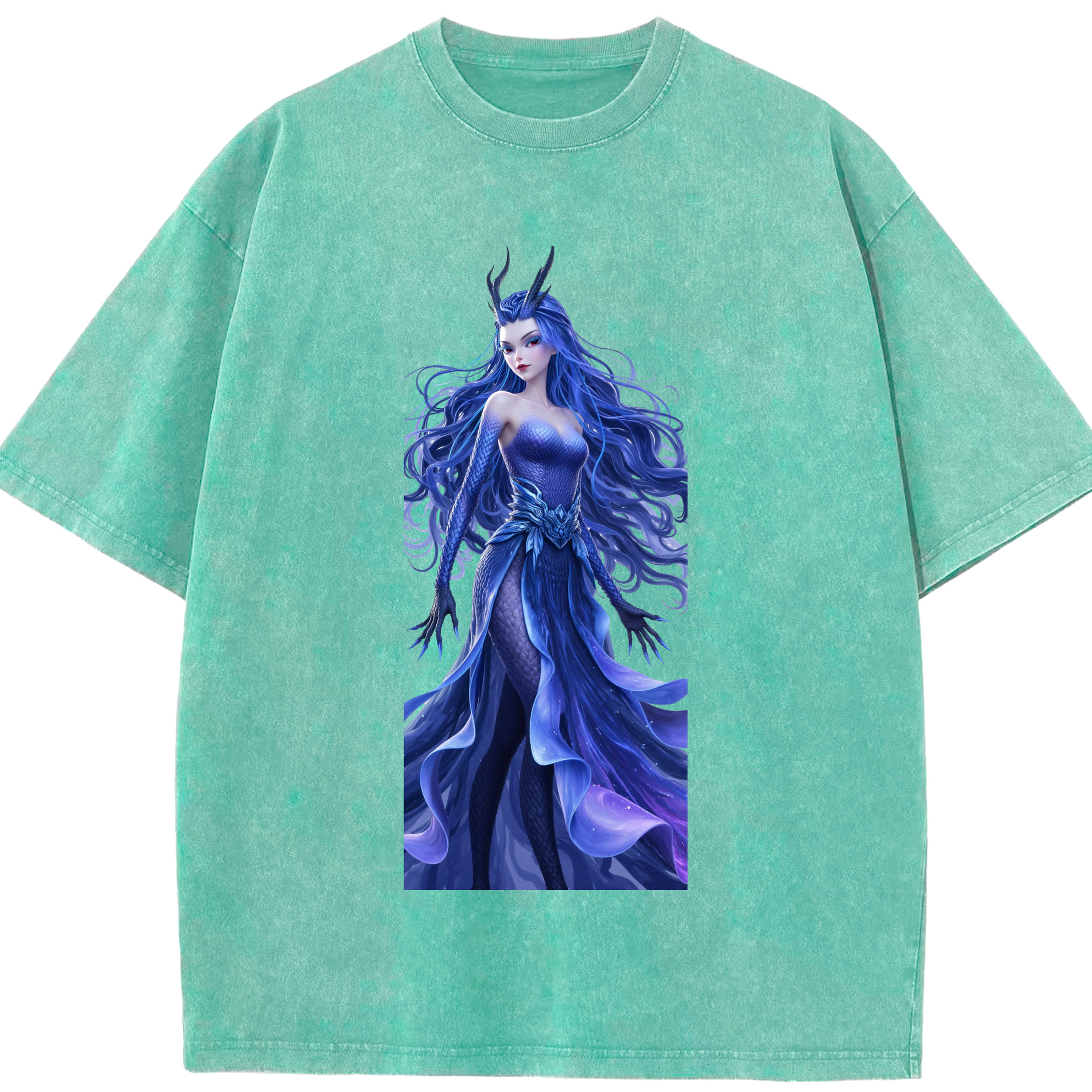 （画像用） Ne Zha 2 ナタ 魔童の大暴れ 綿100% ヴィンテージ風 半袖Tシャツ（フロントプリント）